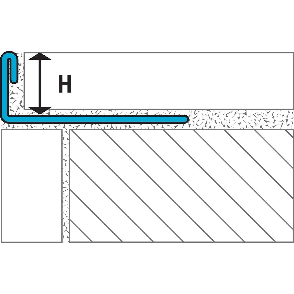 Laticrete L-Shape Edging Profile (LS6) Diagram