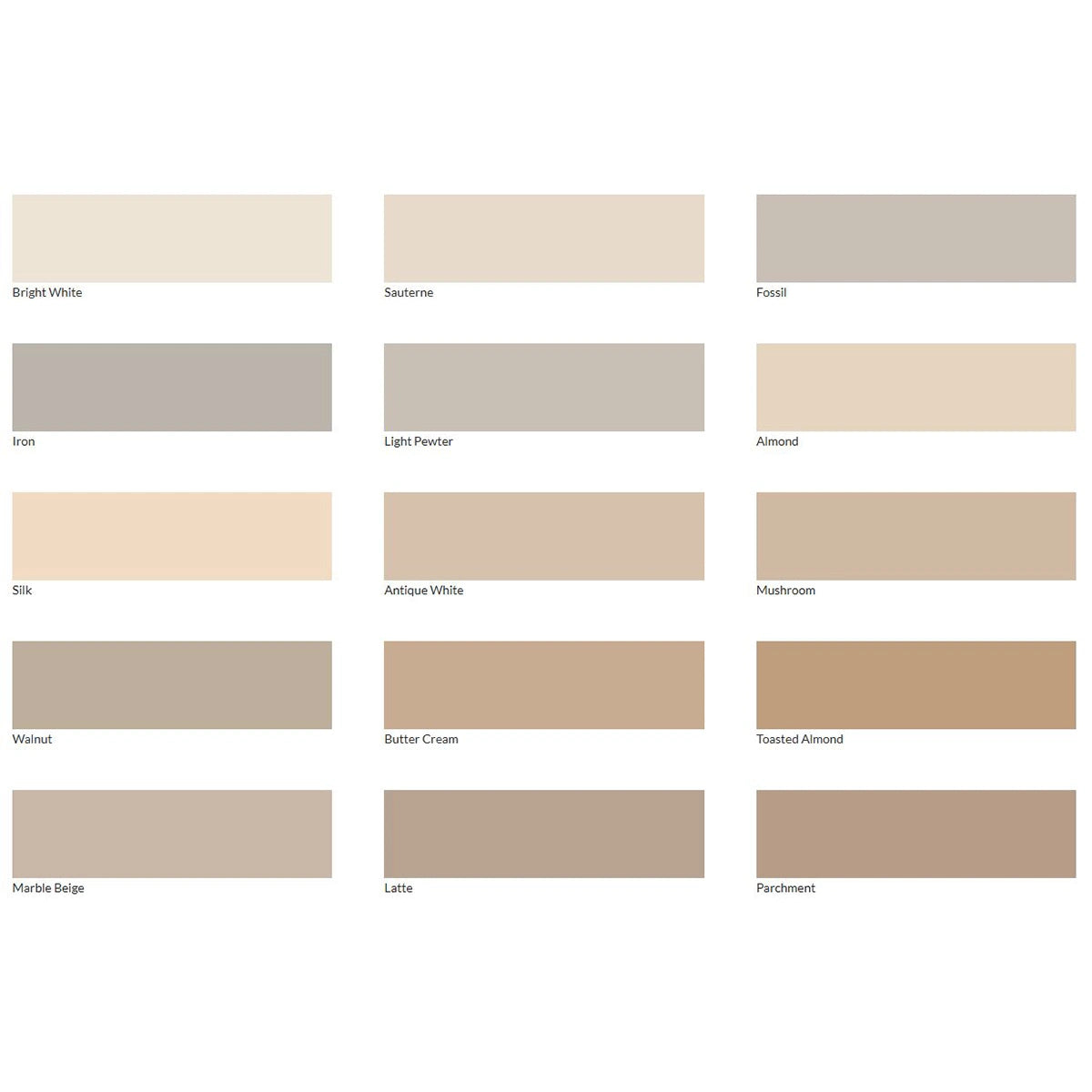 Laticrete Permacolor Grout Color Chart light colors