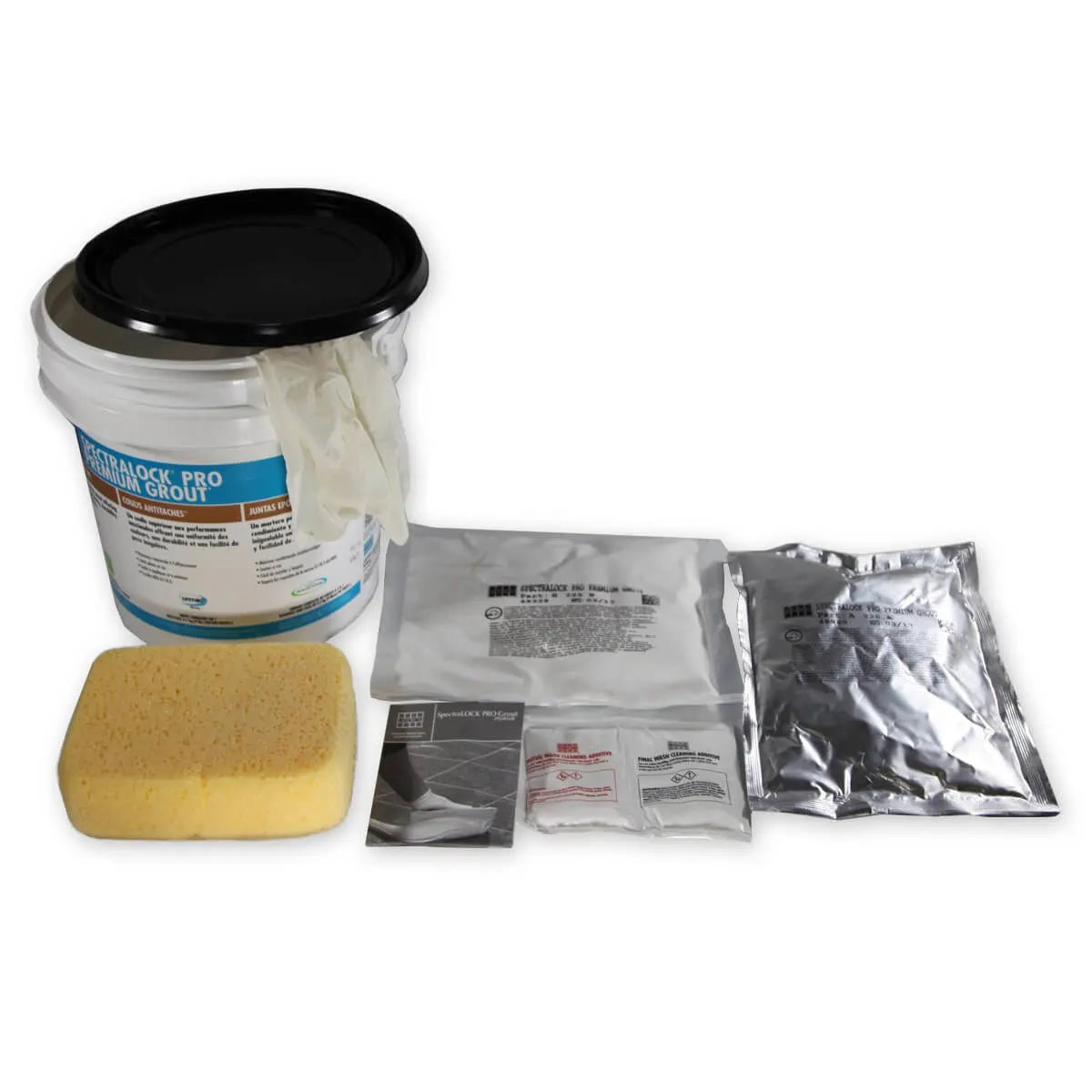 SpectraLOCK Pro Premium Parts A & B 2 lb, 2 cleaning packets and 1 sponge with directions