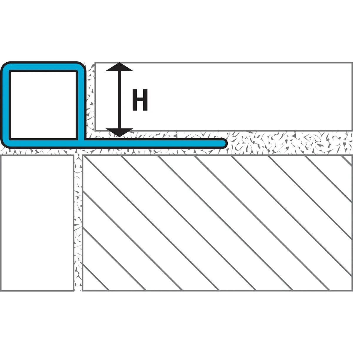 Laticrete Square Edge Profile (SQ2) Diagram