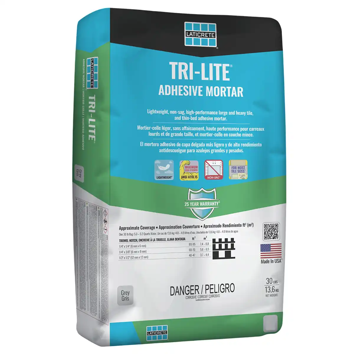 Laticrete Tri-Lite High Performance Mortar White 30lb Bag Pallet