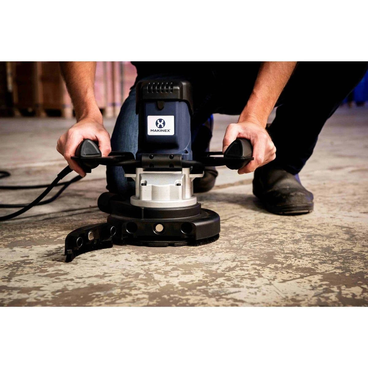 Makinex Concrete Grinder In Use