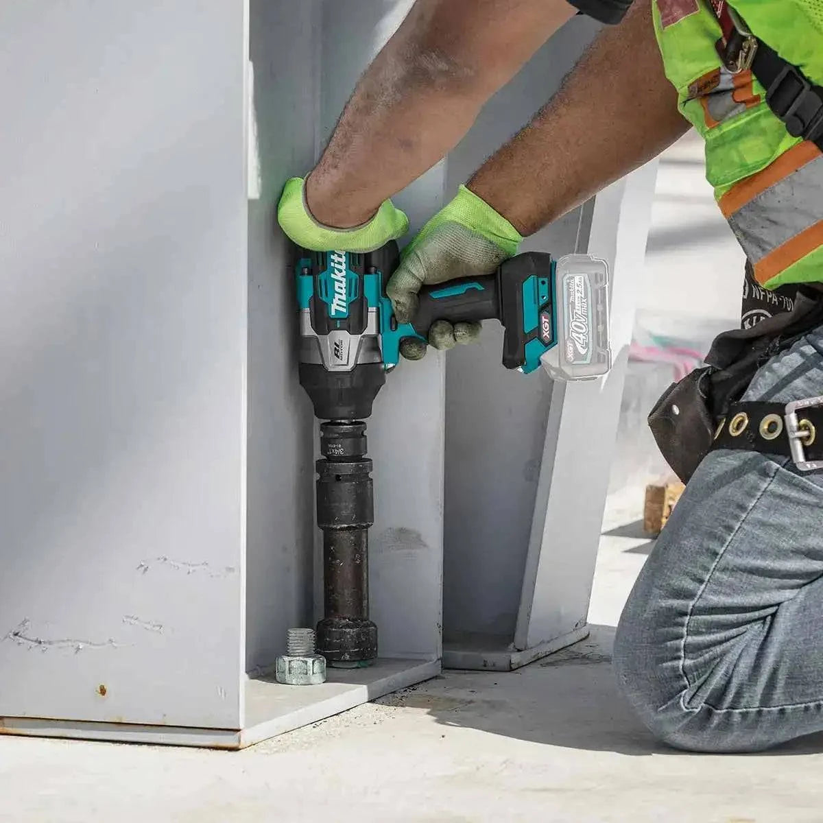 Makita 40V max XGT Brushless Cordless Drive Impact Wrench at worksite