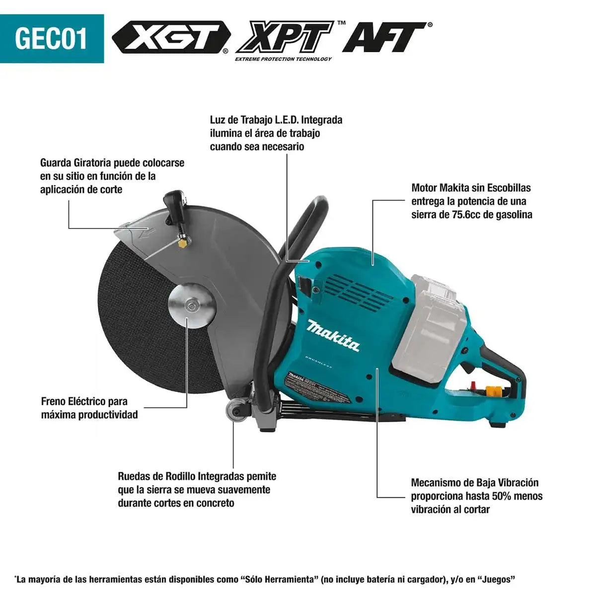 Makita - 80V max (40V max X2) XGT Brushless 14" Power Cutter Features