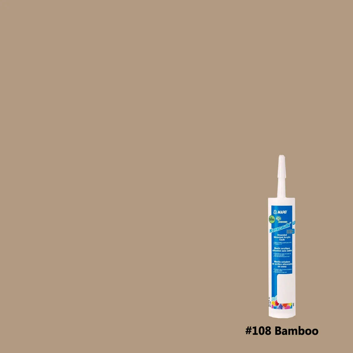 Mapei Keracaulk U Unsanded Siliconized Caulk, 10.5 oz. Cartridge bamboo