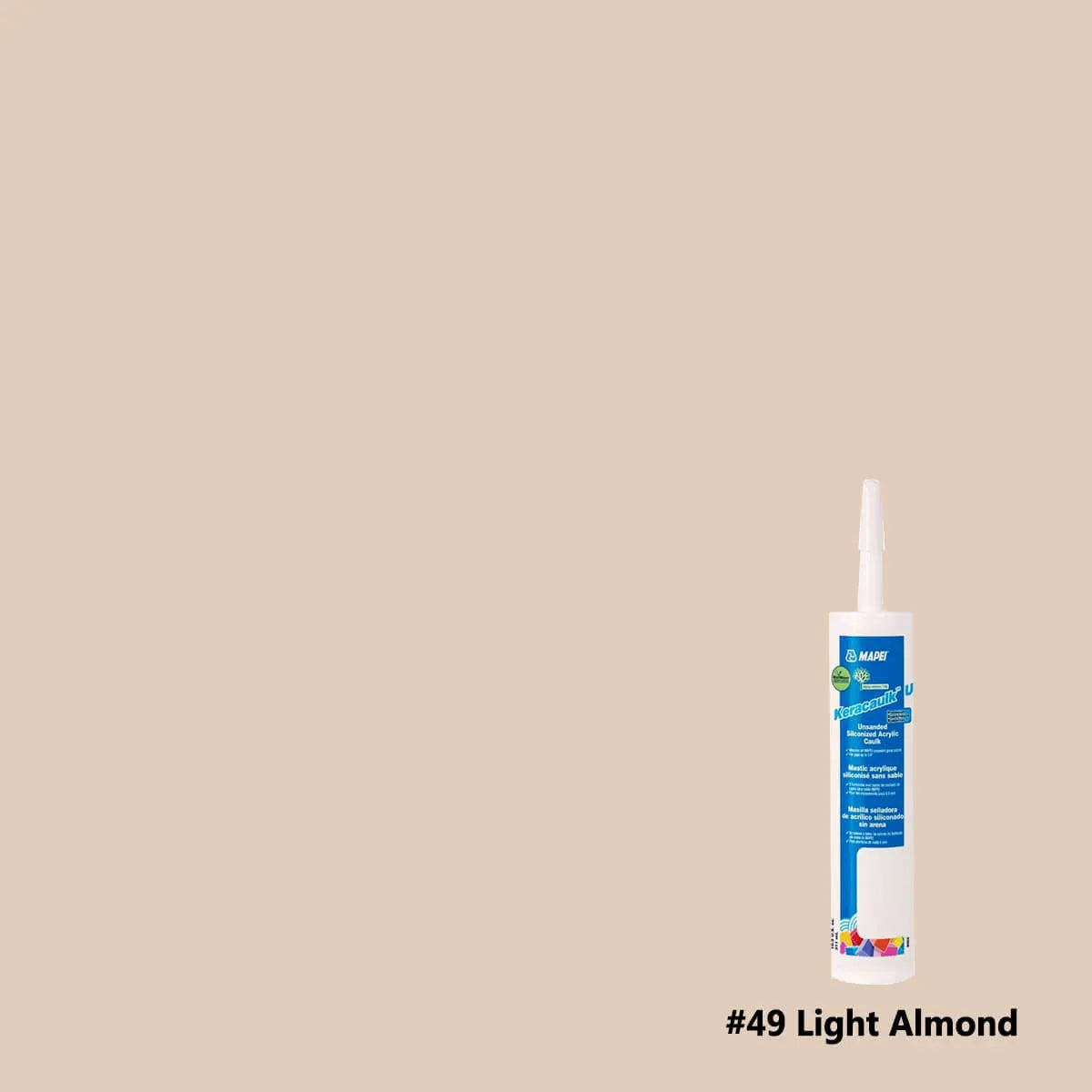 Mapei Keracaulk U Unsanded Siliconized Caulk, 10.5 oz. Cartridge light almond