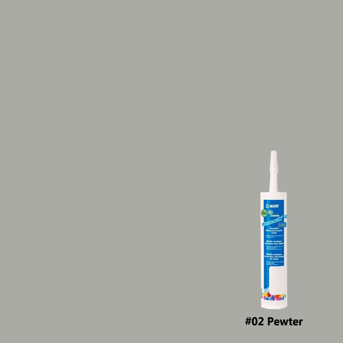 Mapei Keracaulk U Unsanded Siliconized Caulk, 10.5 oz. Cartridge pewter