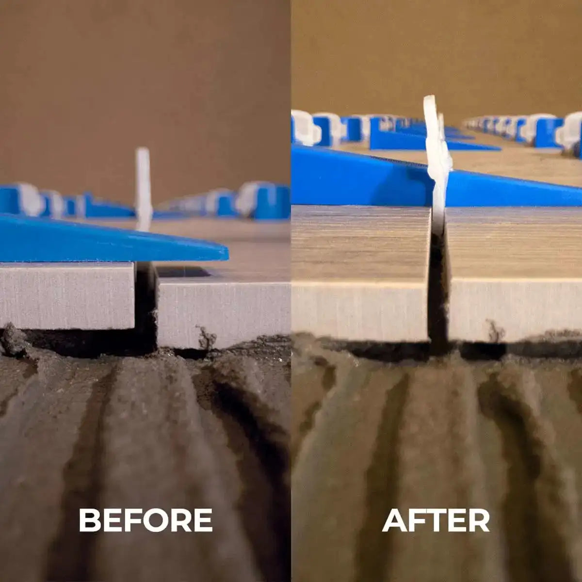 Mapei MapeLevel EasyWDG 100 pcs Wedges In Use Before and After