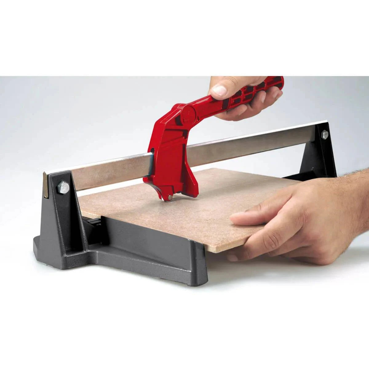 Cutting small ceramic tile with MiniMontolit Tile Cutter