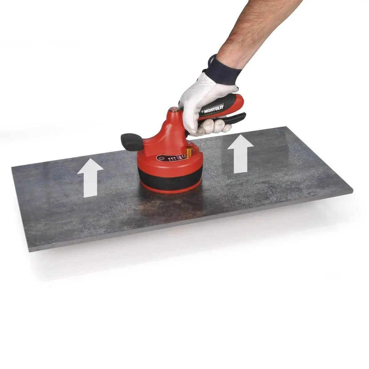 Lifting Porcelain Tile with Montolit Vibrating Suction Cup