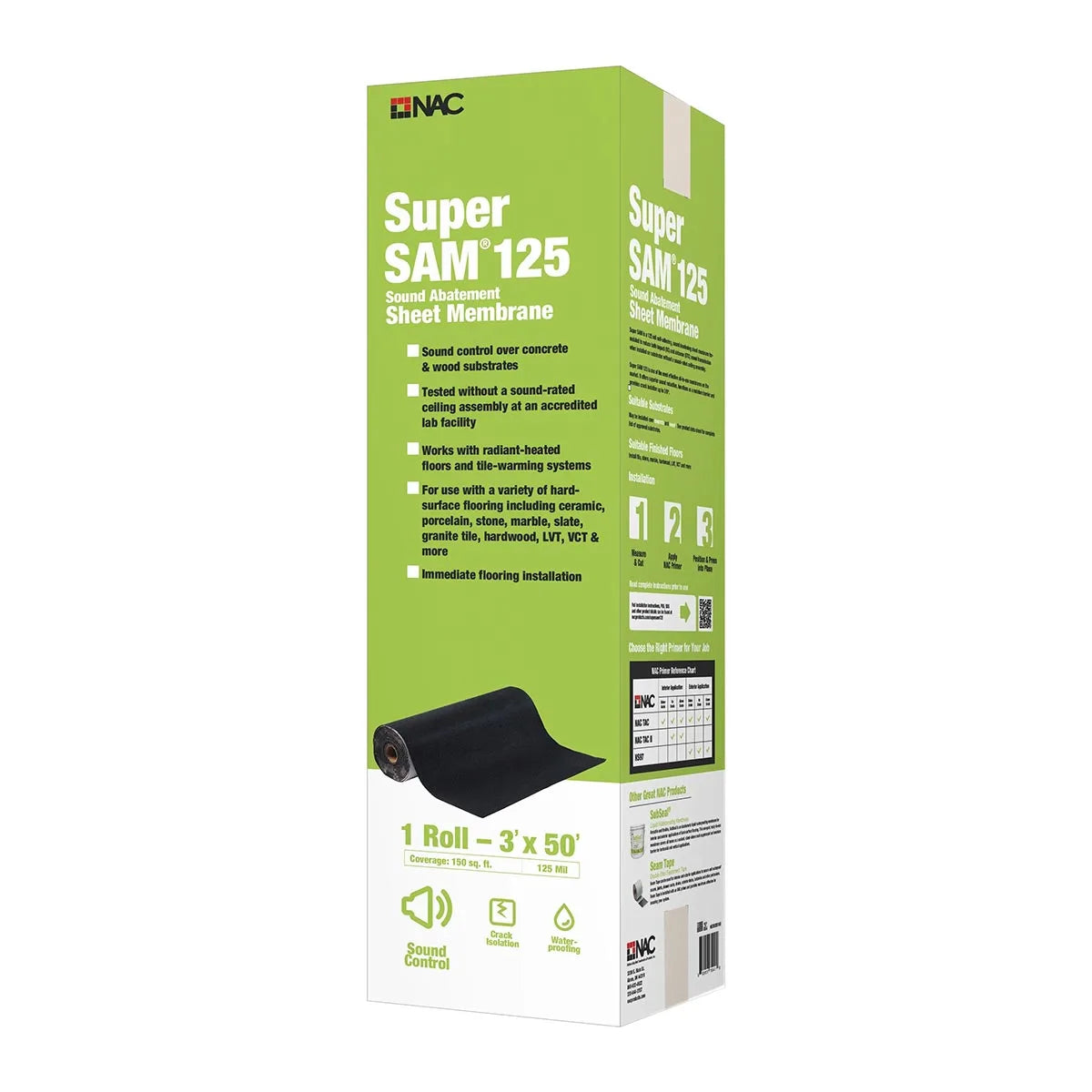 NAC Super SAM 125 Sound Control Membrane packaging