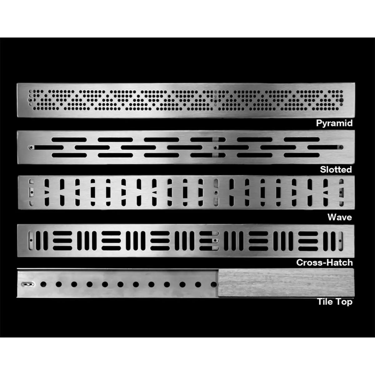 Noble Company Freestyle linear PVC drain strainer options