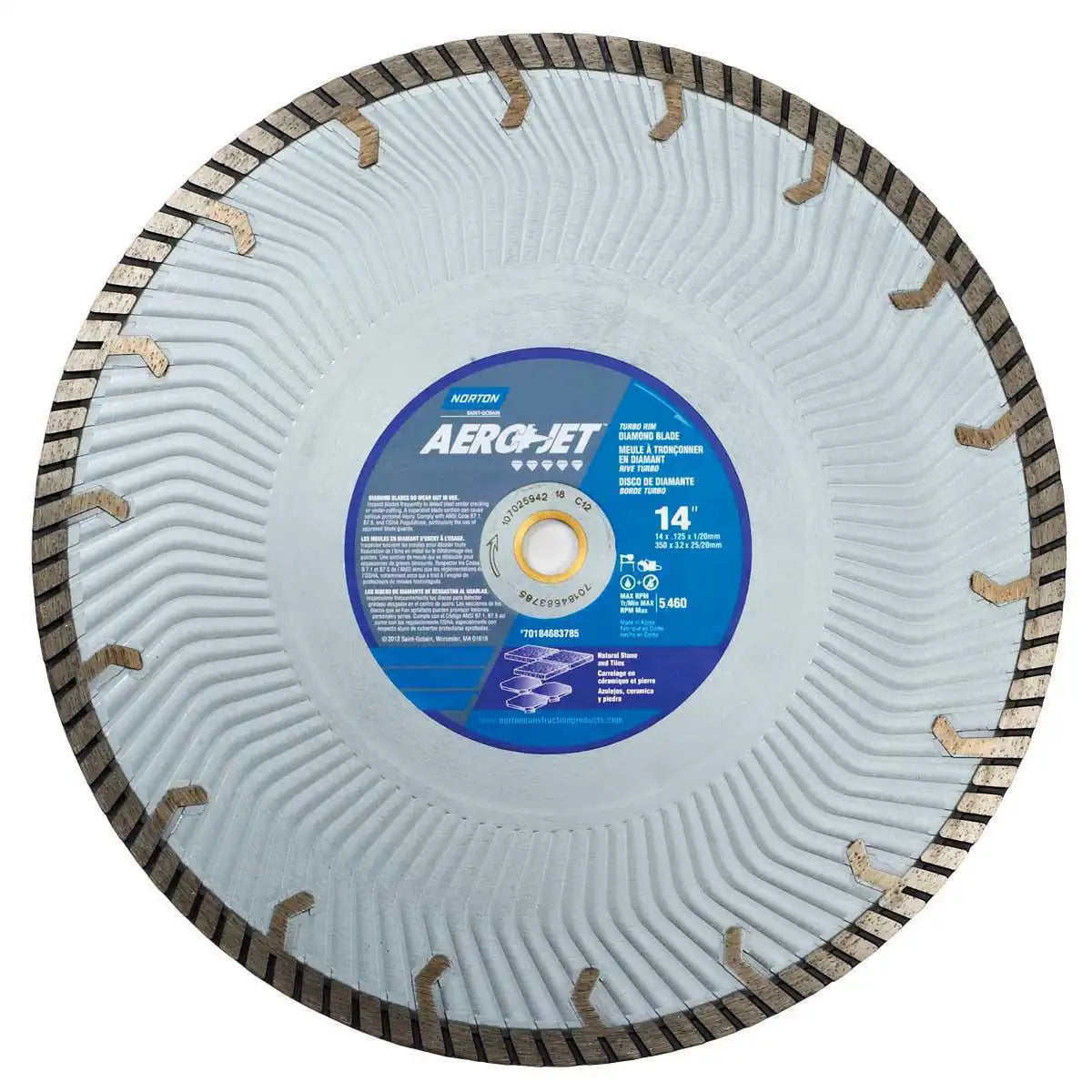 Norton Clipper Aero-Jet Natural Stone and Tile Diamond Blade