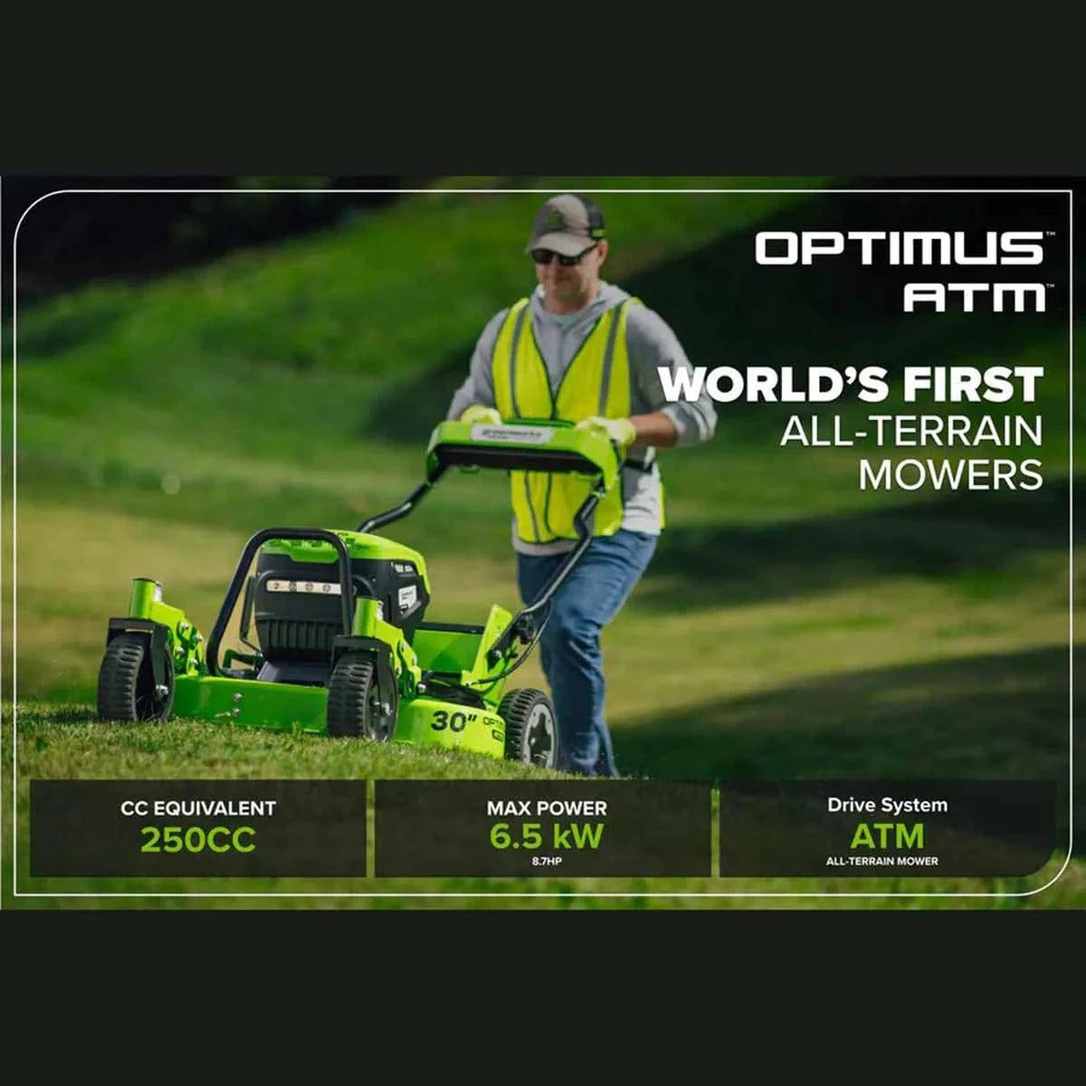 Optimus 30" All-Terrain Caster Wheel Mower Tool Only Max Power