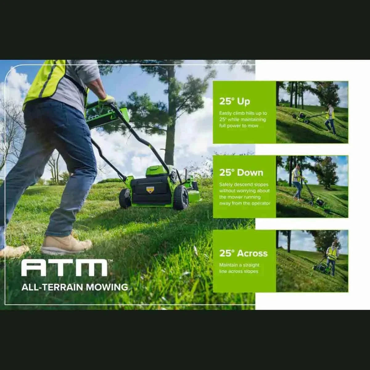 Optimus 30" All-Terrain Caster Wheel Mower Tool Only Easily Climbs Hills