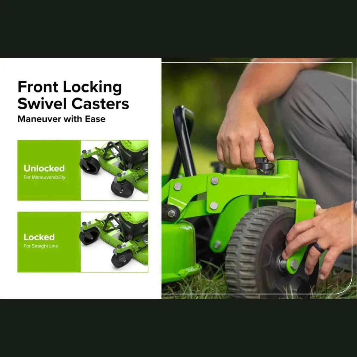 Optimus 30" All-Terrain Caster Wheel Mower Tool Only Locking Casters