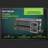 Optimus 4-Channel Power Distribution Manager 2-Stack One Powerline to Plug in All Chargers