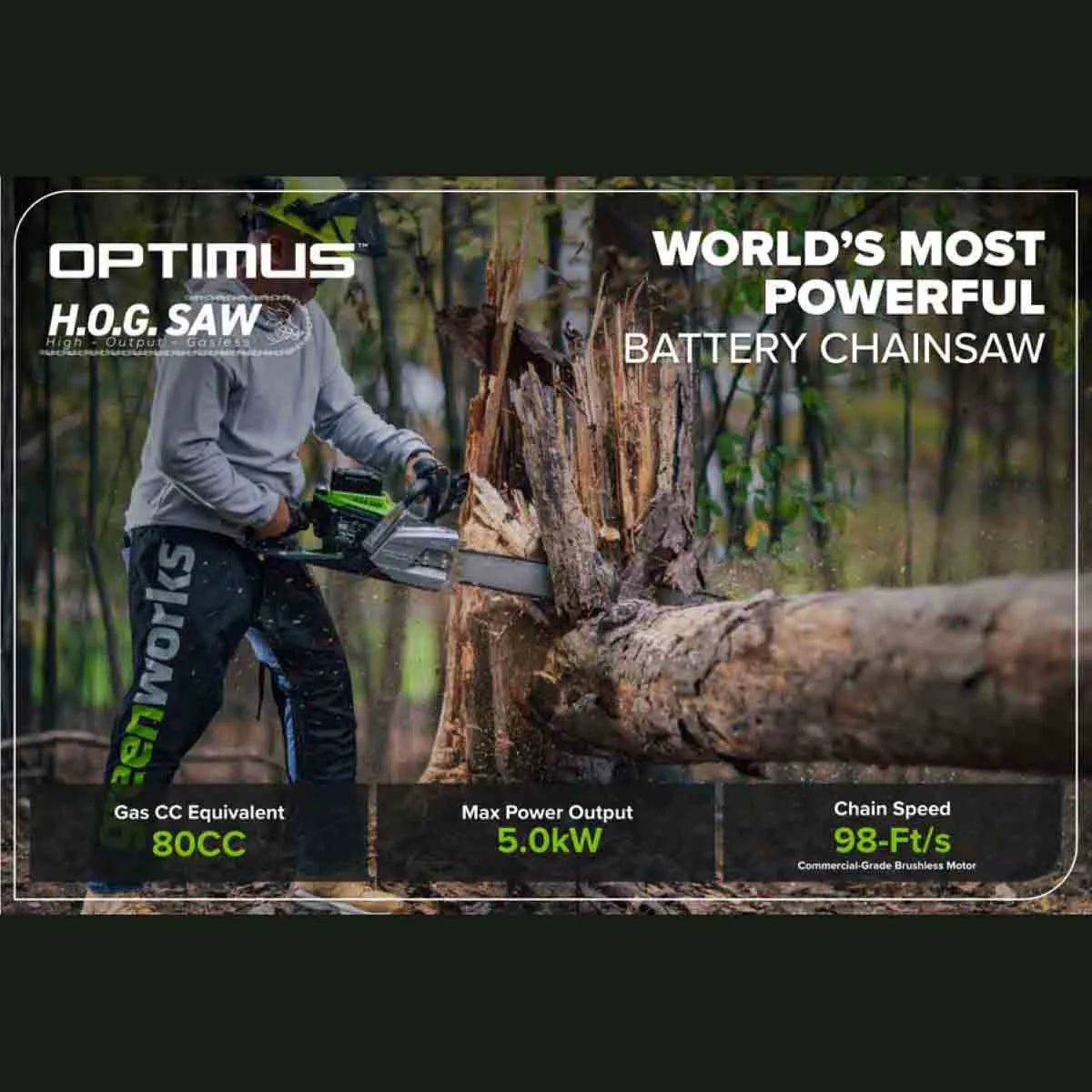 Optimus 5.0kw 20" HOG Chainsaw Kit 80cc Equivalent