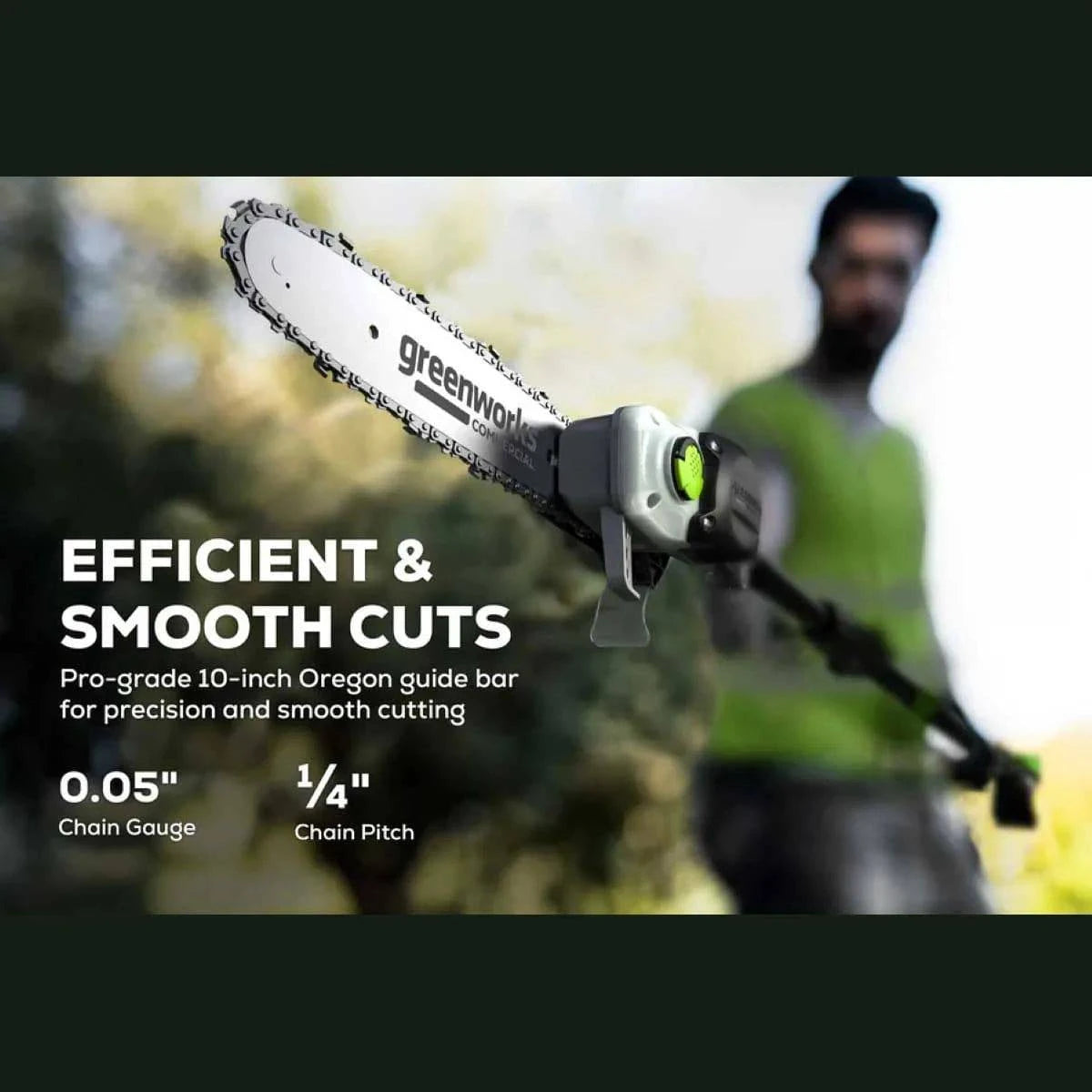 Optimus 82V 10" Polesaw with Carbon Fiber Shaft Kit Efficient and Smooth Cuts