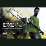 Optimus 82V 10" Polesaw with Carbon Fiber Shaft Kit Efficient and Smooth Cuts