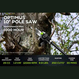 Optimus 82V 10" Polesaw with Carbon Fiber Shaft Specs