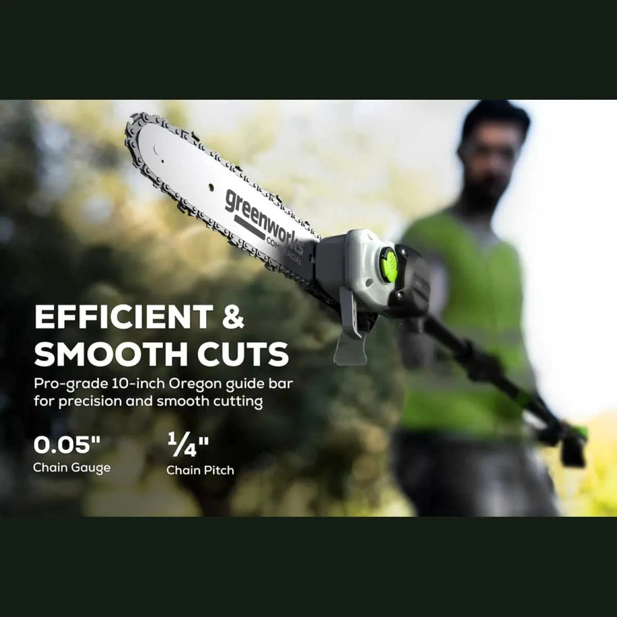 Optimus 82V 10" Polesaw with Carbon Fiber Shaft Efficient and Smooth cuts