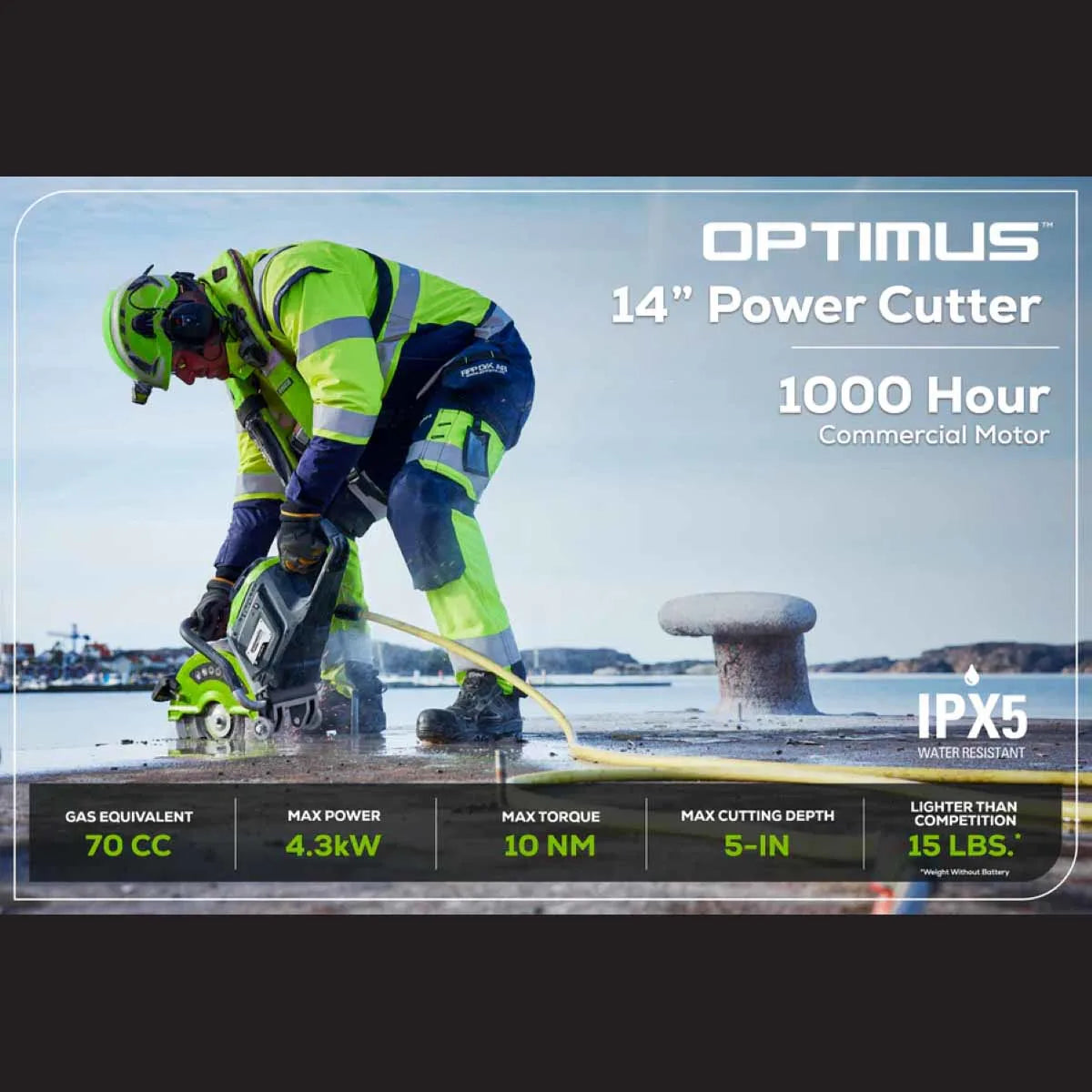 Optimus 82V 14” Power Cutter (Tool Only) 1000 hour motor