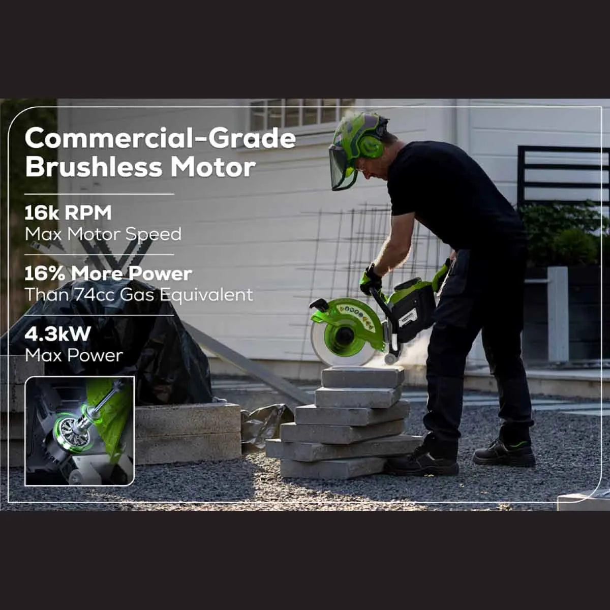 Optimus 82V 14” Power Cutter (Tool Only) Brushless Motor