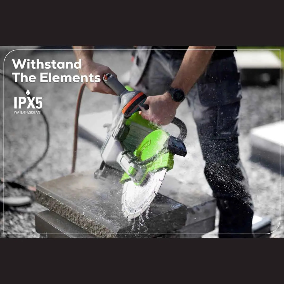 Optimus 82V 14” Power Cutter (Tool Only) withstand the elements