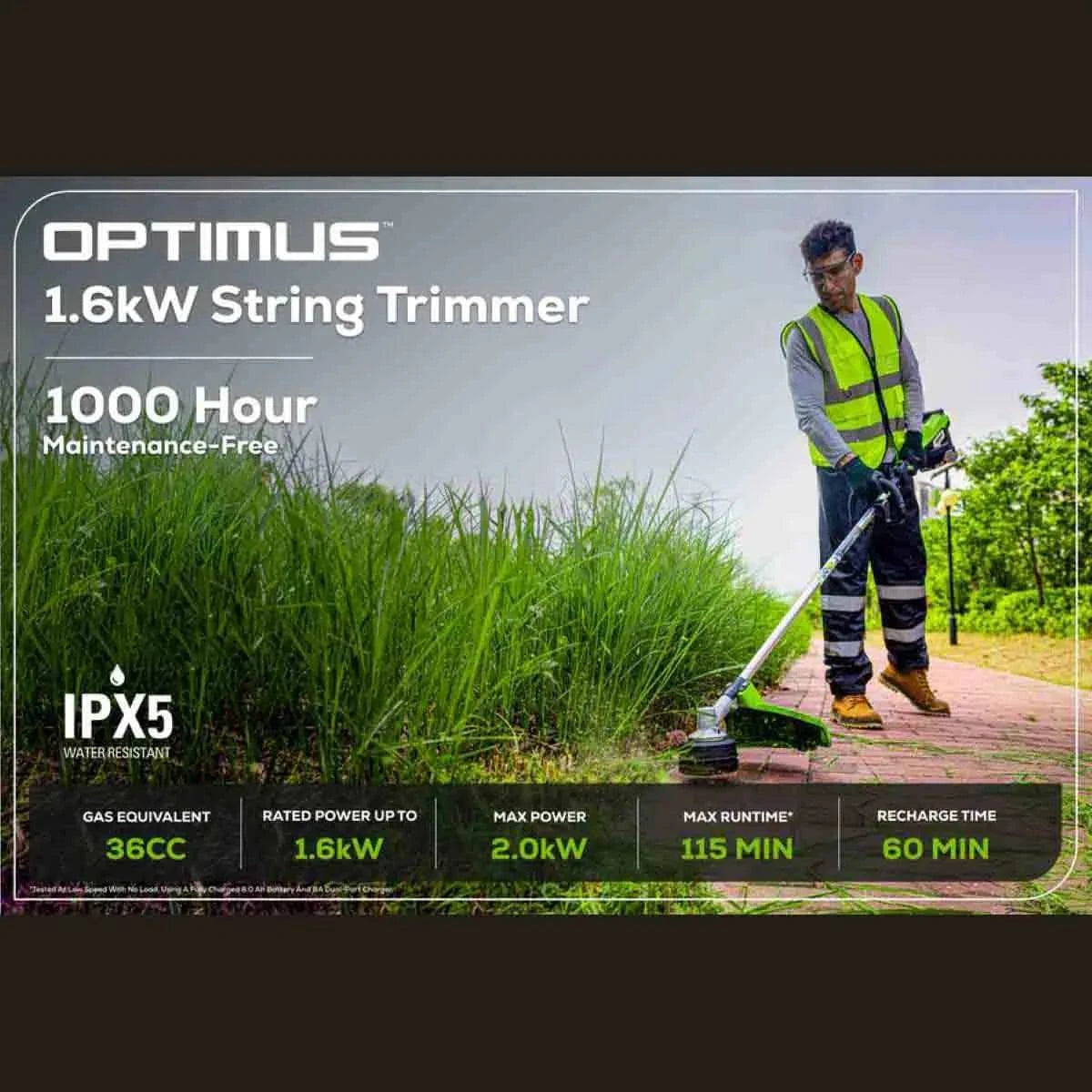 Optimus 82V 1.6 kW String Trimmer (Tool Only) 36cc Equivalent