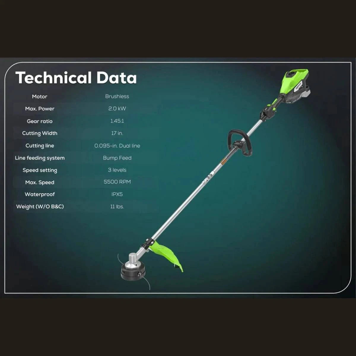 Optimus 82V 1.6 kW String Trimmer (Tool Only) Specs