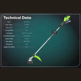 Optimus 82V 1.6 kW String Trimmer (Tool Only) Specs