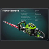 Optimus 82V 24" Hedge Trimmer Kit Technical Data