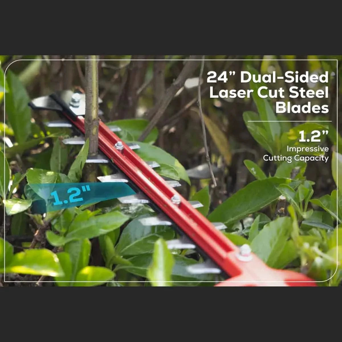 Optimus 82V 24" Hedge Trimmer (Tool Only) Laser Cut Steel Blades