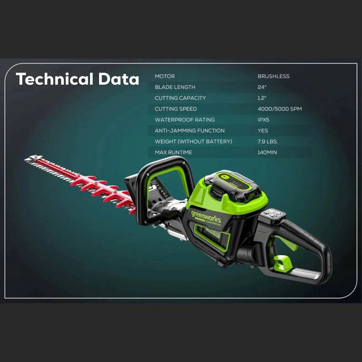 Optimus 82V 24" Hedge Trimmer (Tool Only) Specs