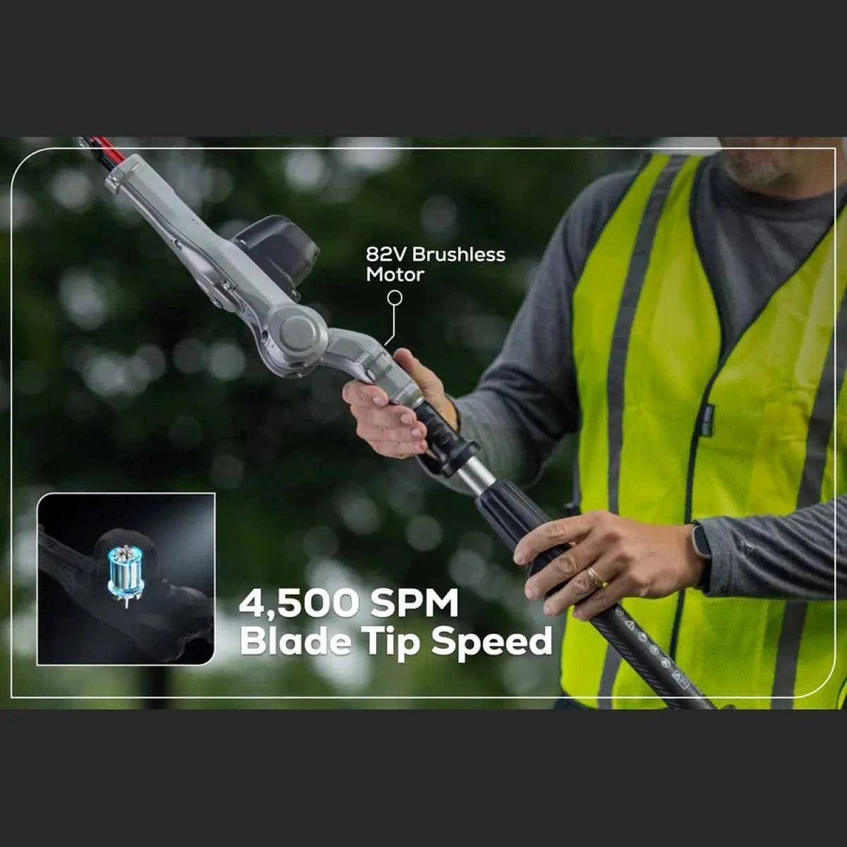 Optimus 82V Telescoping Hedge Trimmer Kit 4,500 SPM Blade Tip Speed