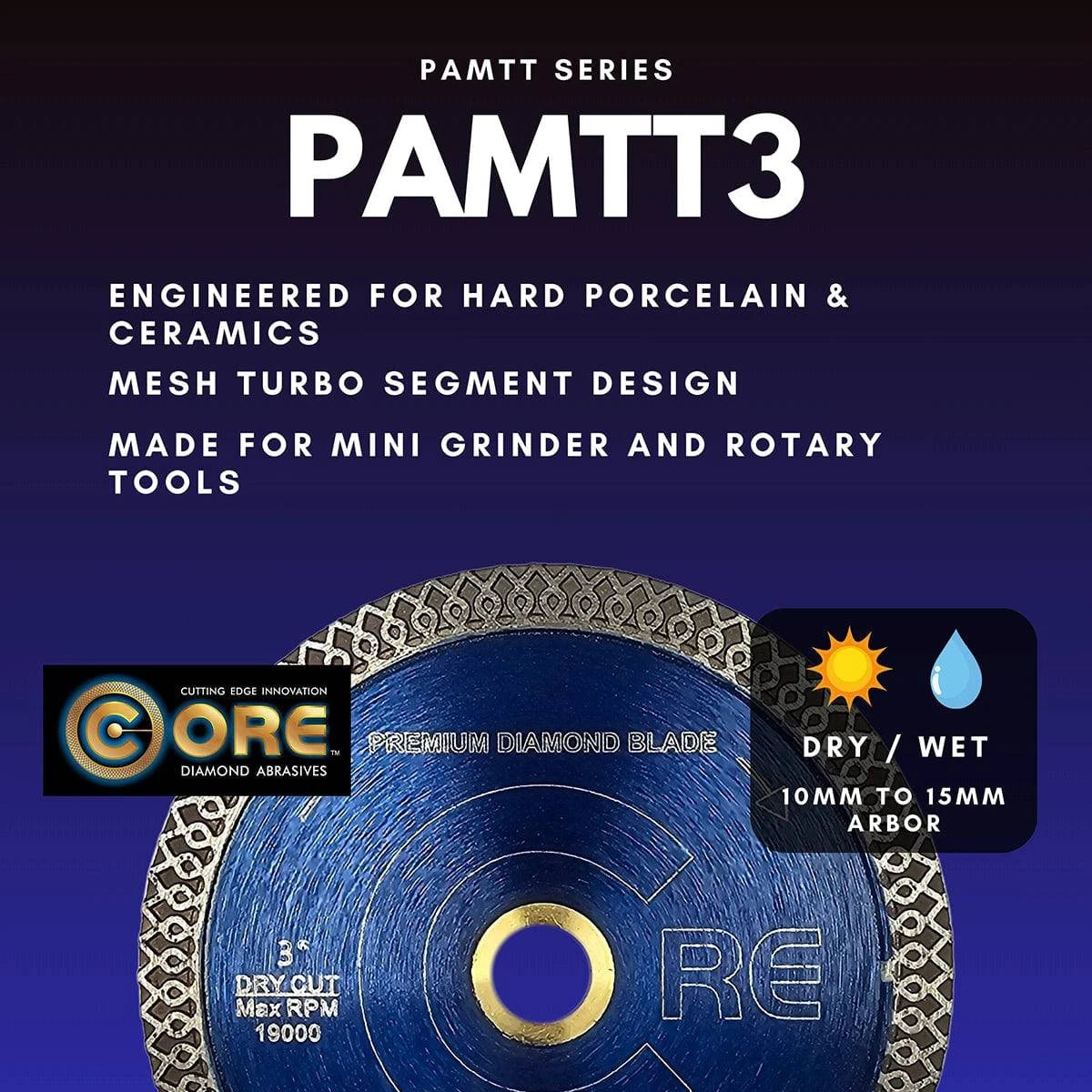 PAMTT Mini Series Blade for dry and wet cutting