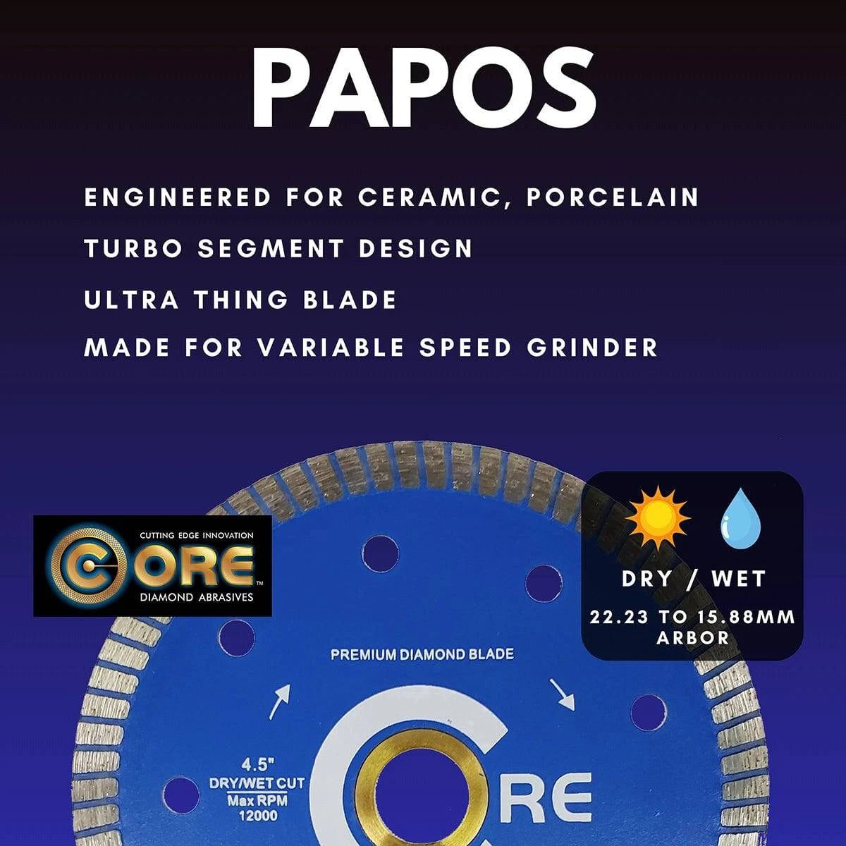 PAPOS Series Blade for dry and wet cutting