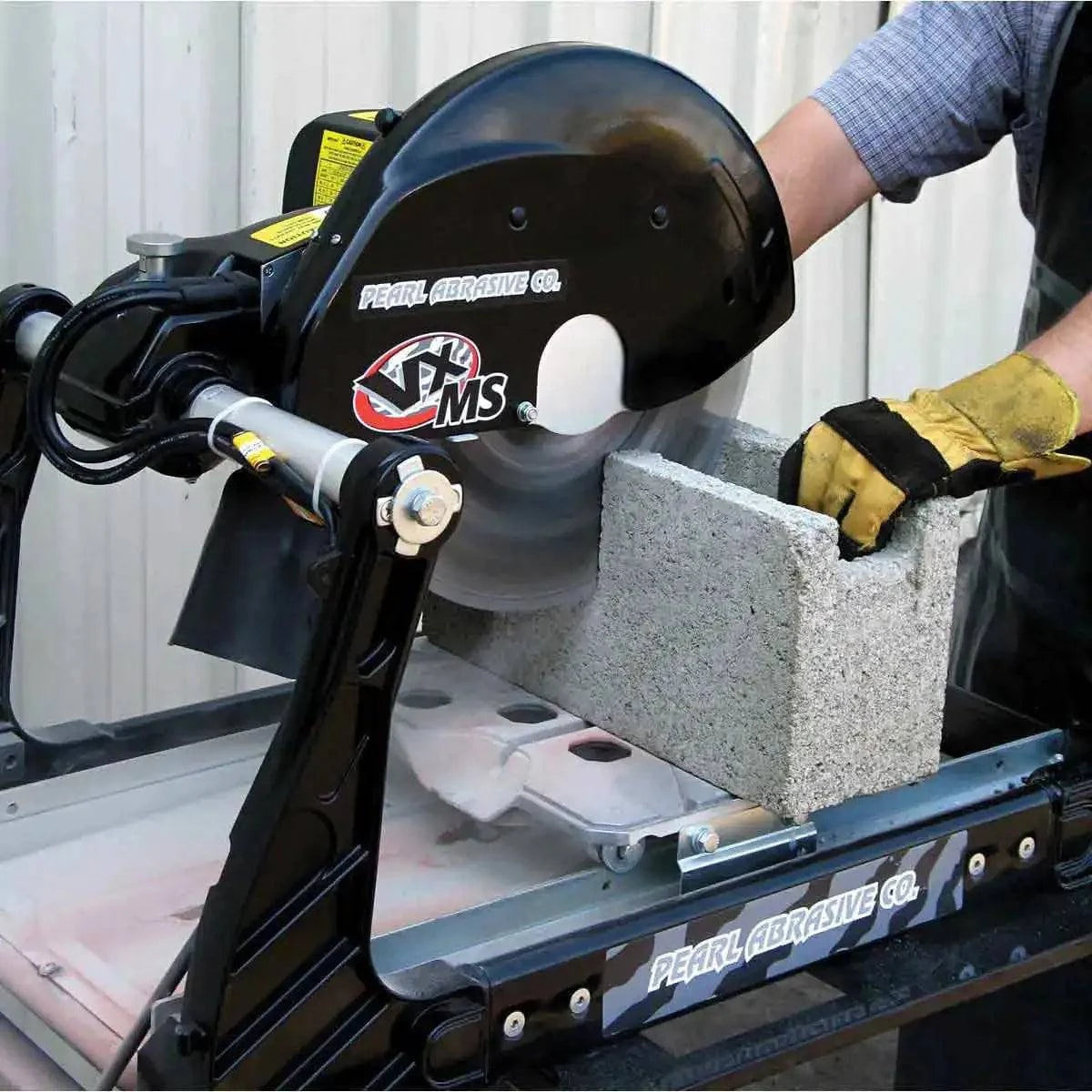 VX141MS Pearl Masonry Saw Cutting Cinder Block