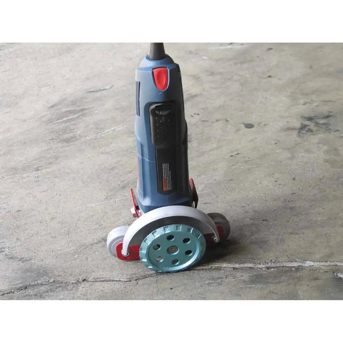 Pearl Abrasive Roller Caddy Attachment for Angle Grinders crack chasing blade, concrete slab joint or crack repairs