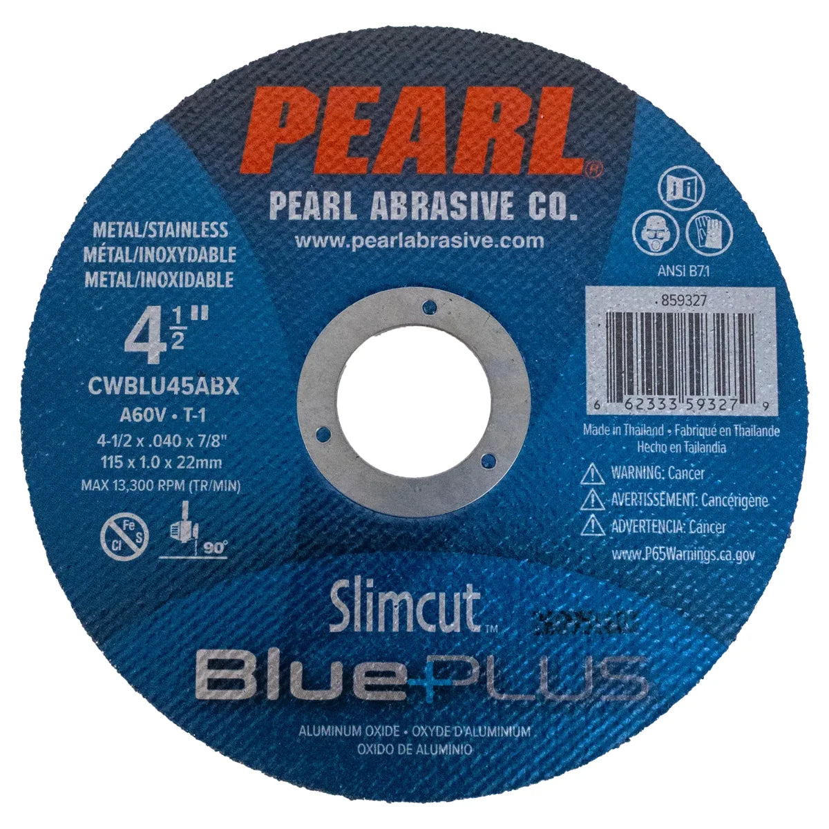 Pearl SlimCut™ Blue Plus Thin Cut-Off Wheel - 4-1/2"