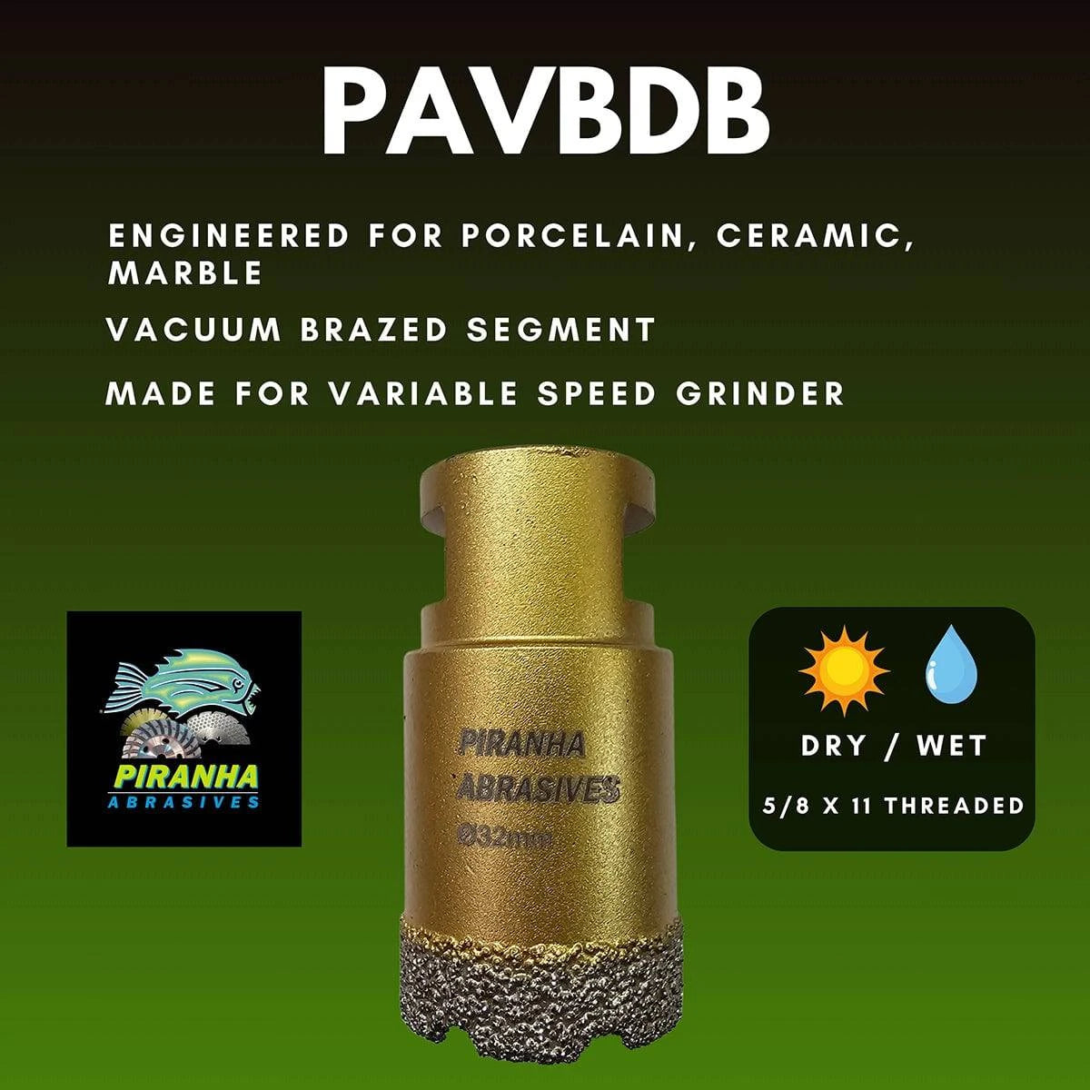 Piranha Abrasives PAVBDB Coring Bits for dry and wet cutting