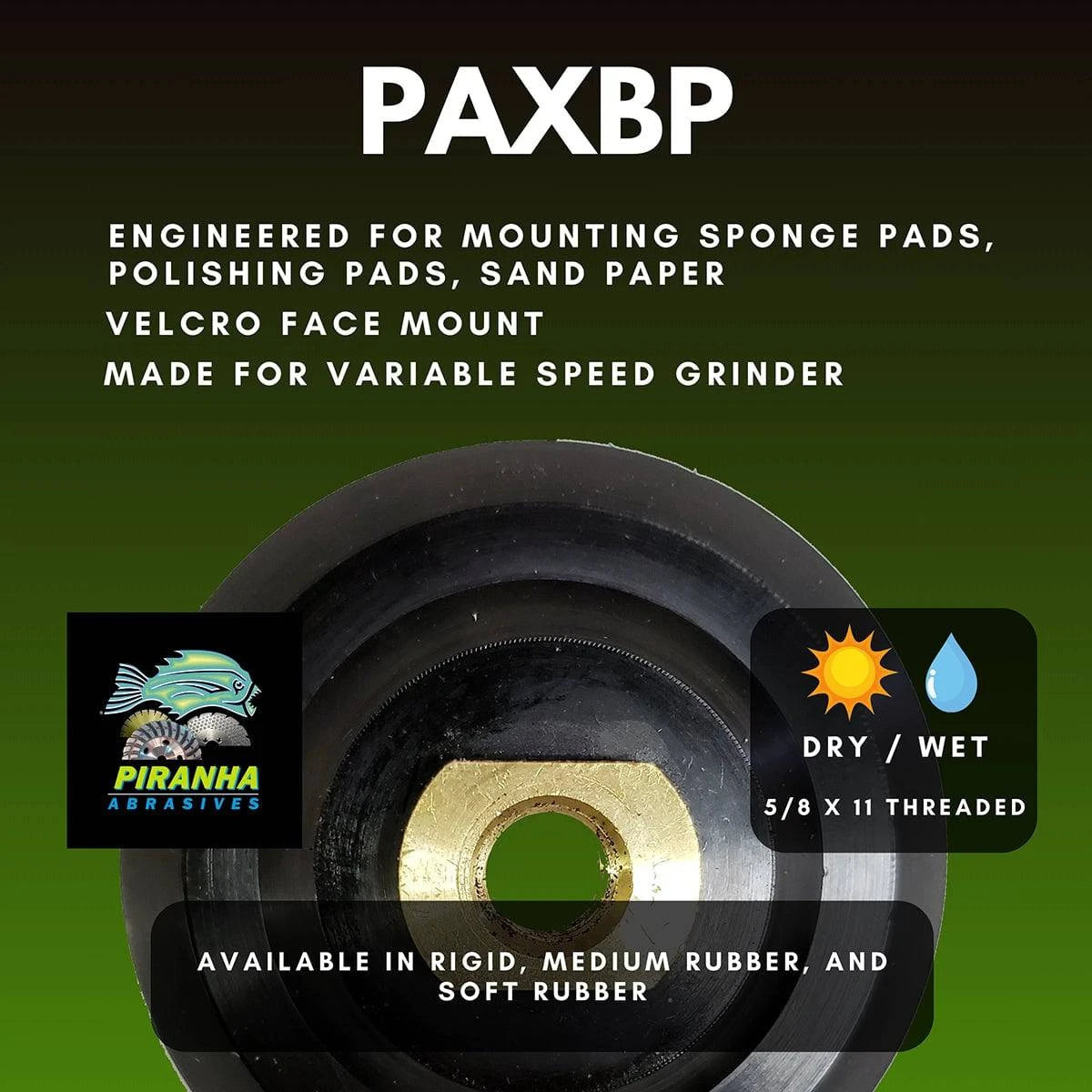 Piranha Abrasives Standard Issue Backer Pads for use with a variable speed grinder