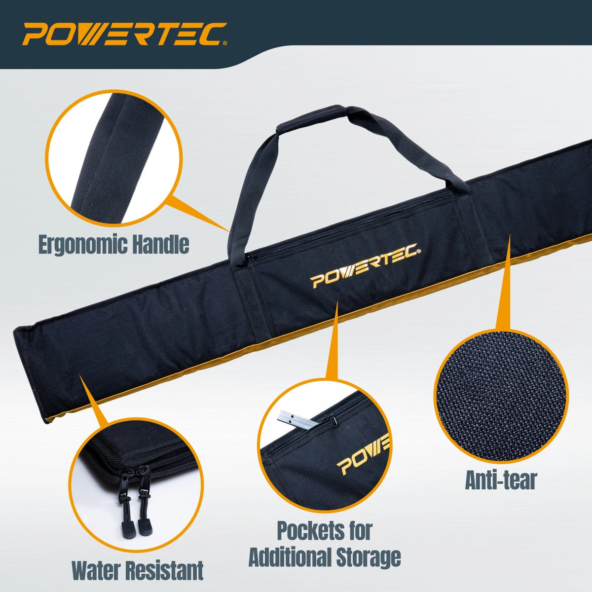 Powertec 59" Track Saw Guide Rail Bag Specs