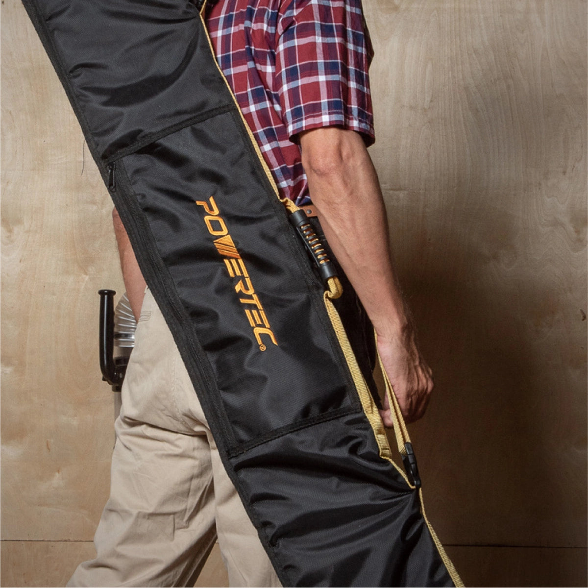 Powertec 59" Track Saw Guide Rail Bag In Use
