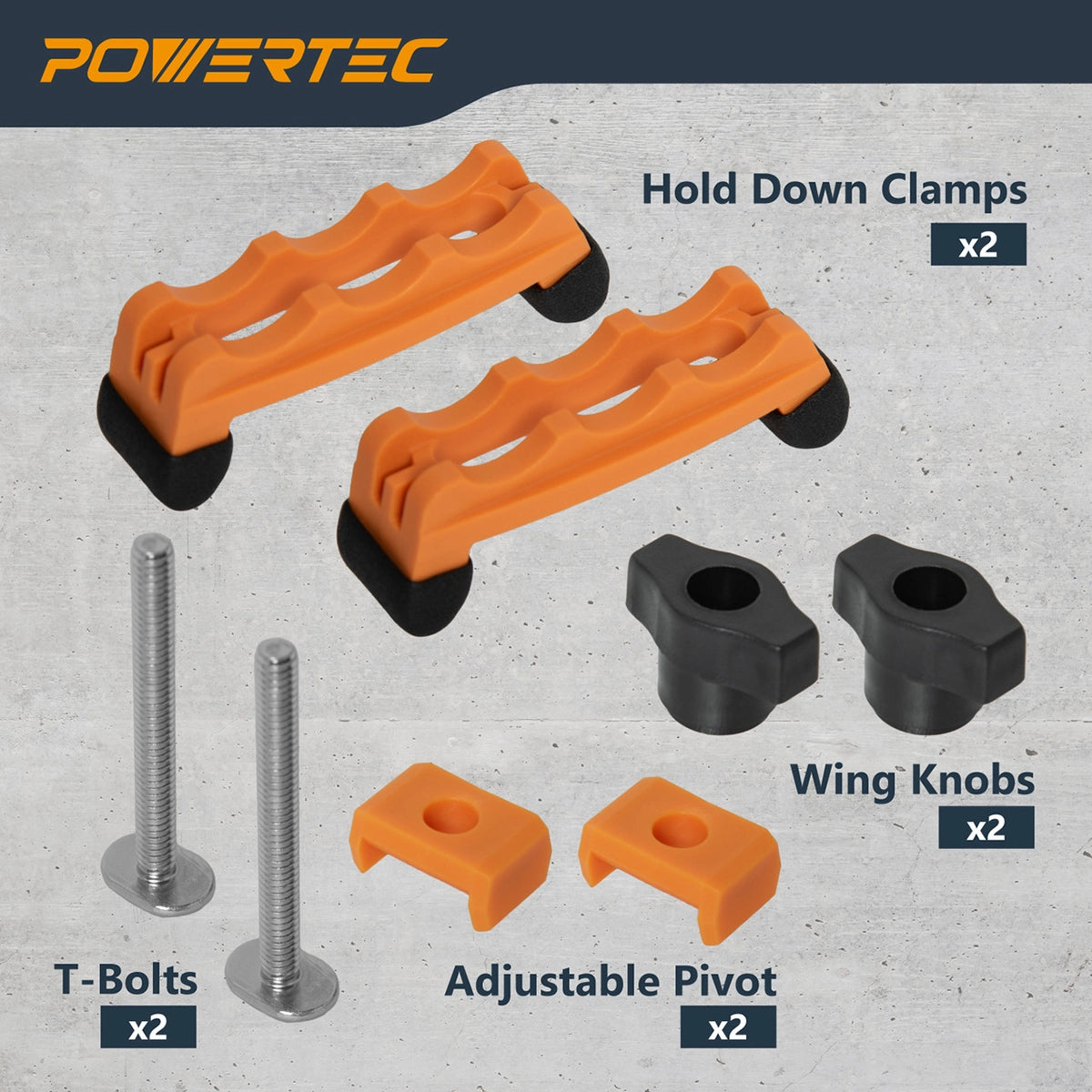 Powertec Adjustable Mini Hold Down Clamps Specs