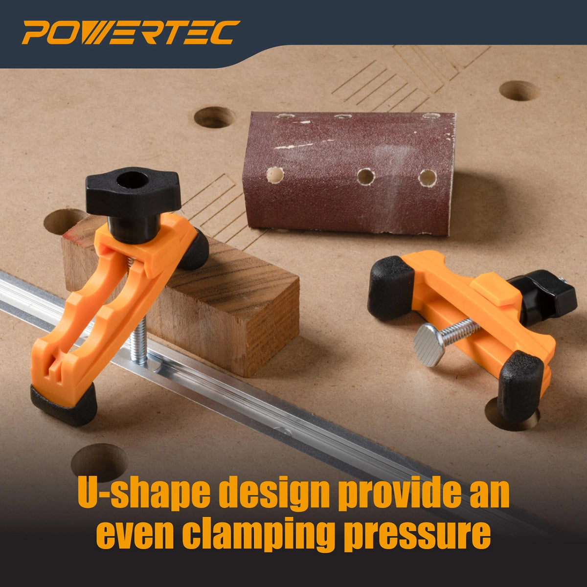 Powertec Adjustable Mini Hold Down Clamps U-Shape Design