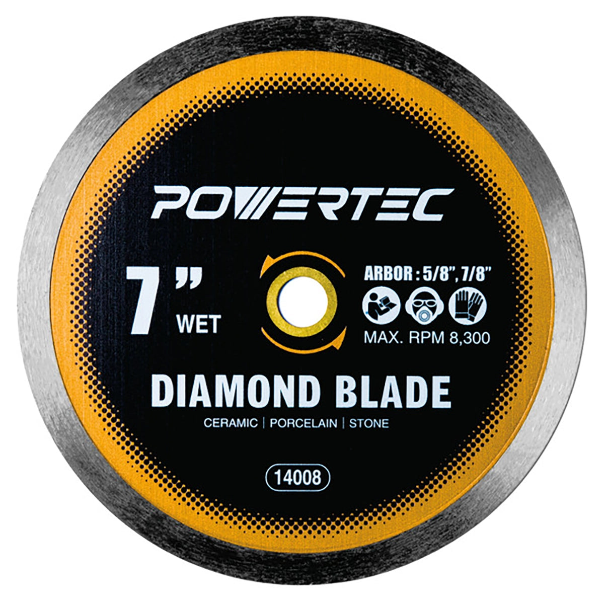 Powertec Continuous Rim Diamond Saw Blade 7"