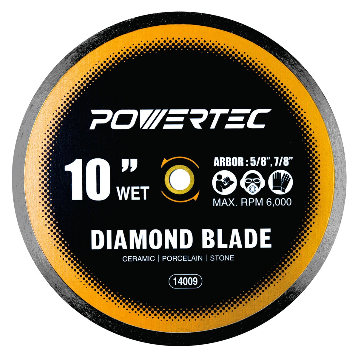 Powertec Continuous Rim Diamond Saw Blade 10"