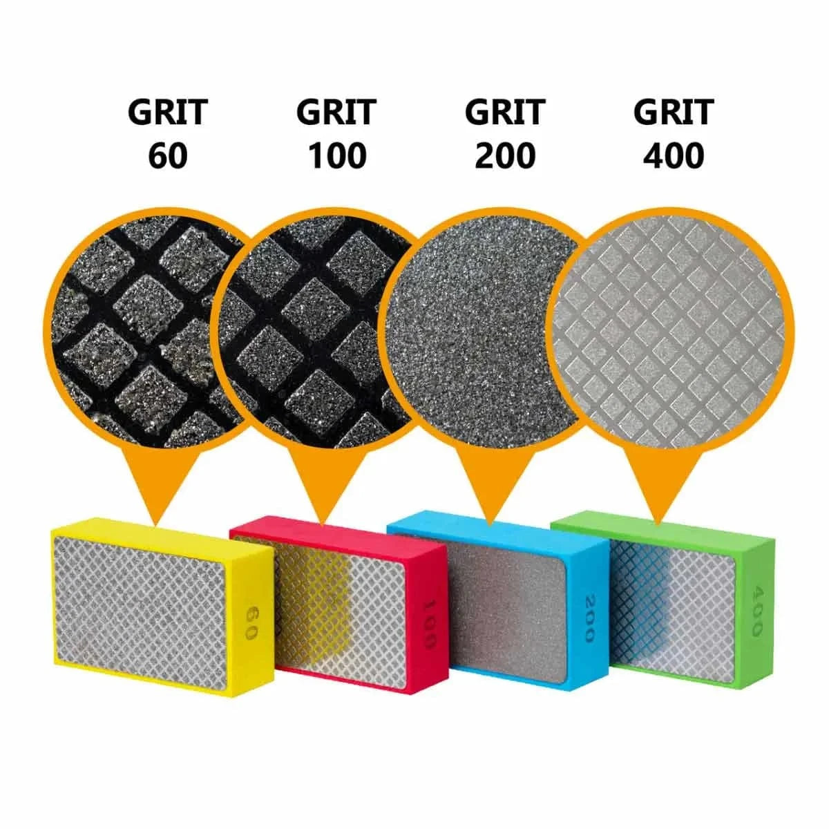 60 100 200 400 grit sanding pad